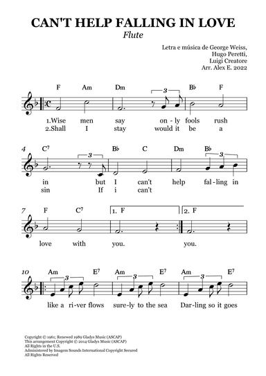 Can't Help Falling In Love (arr. Alex E.)