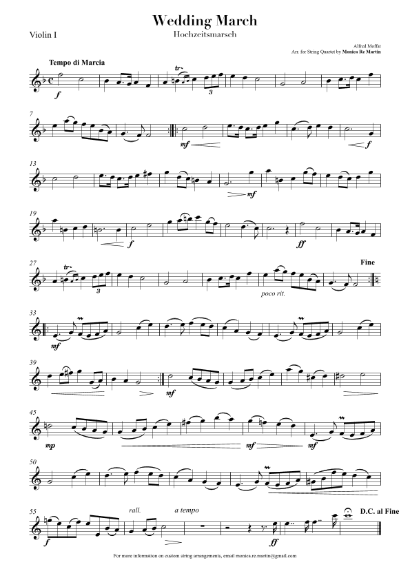 Wedding March (arr. Monica Re Martin)