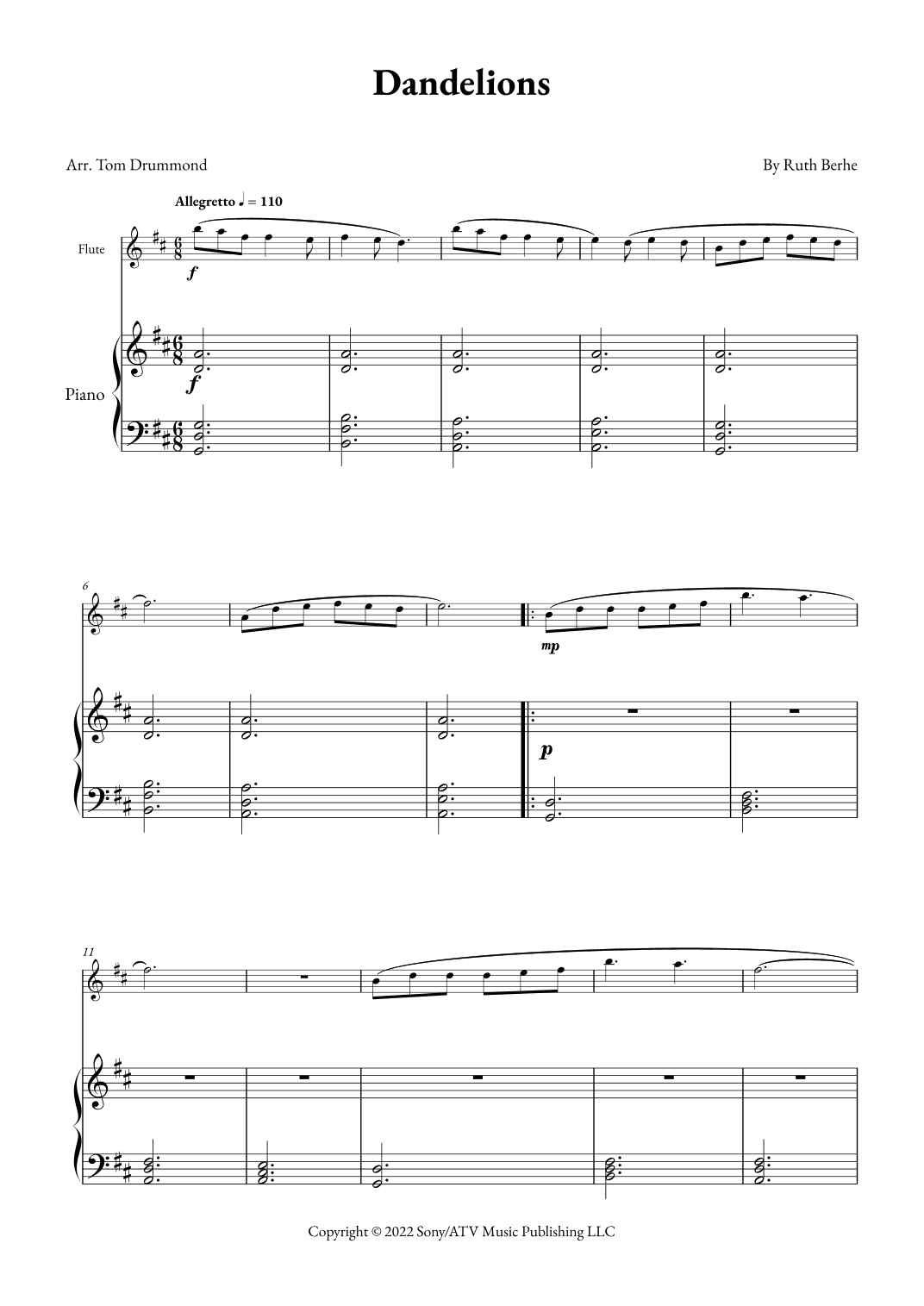 Dandelions (arr. Tom Drummond)