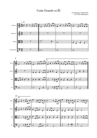 How Great Thou Art - (Cuán Grande es Él) - Easy for Quartet (arr. FR Music)