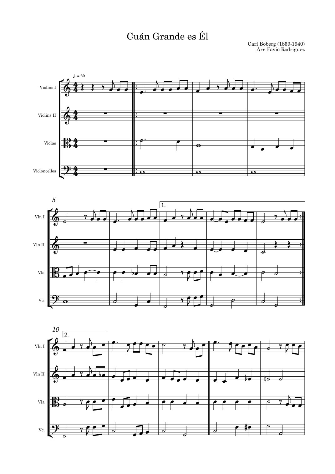 How Great Thou Art - (Cuán Grande es Él) - Easy for Quartet (arr. FR Music)