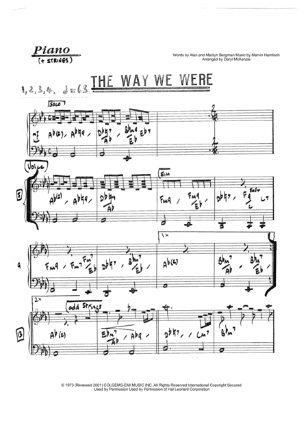 The Way We Were (arr. Daryl McKenzie)