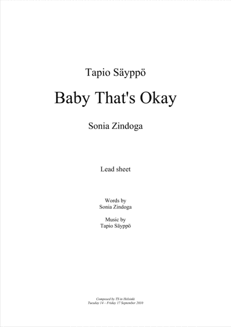 Baby, That's Okay (pop song)