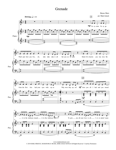 Grenade (arr. Matt Arnett)