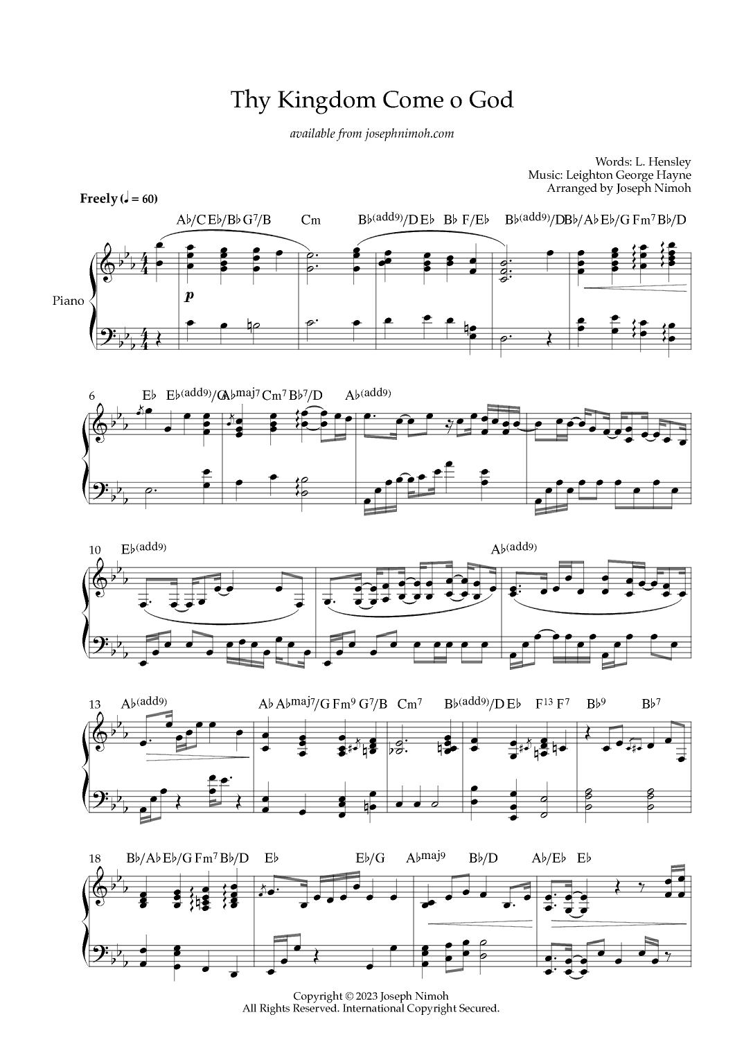 Thy Kingdom Come o God (arr. Joseph Nimoh)