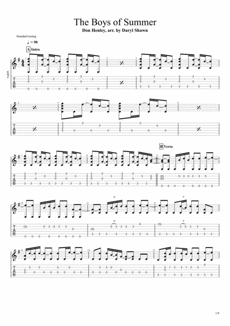 The Boys Of Summer (arr. Daryl Shawn)