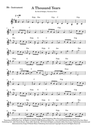 A Thousand Years (arr. Fabio Eduardo de Oliveira)