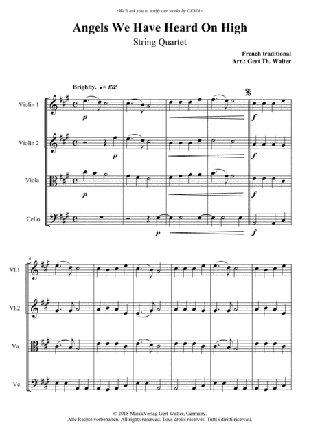 Angels We Have Heard On High (arr. Gert Th. Walter)