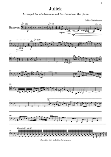 Juliek (4 hands piano arrangement)