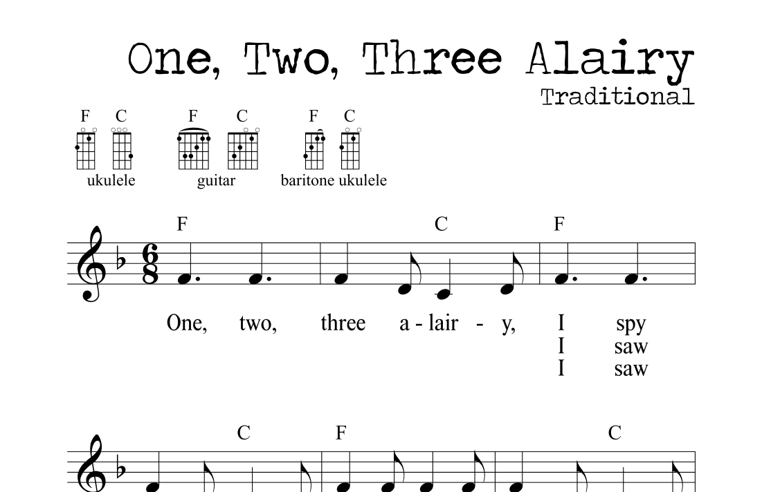 One, Two, Three Alairy (arr. M. Ryan Taylor)