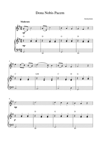 Dona Nobis Pacem (Grant us peace) (for oboe solo and piano accompaniment) (arr. Kaiserin Rebecca)
