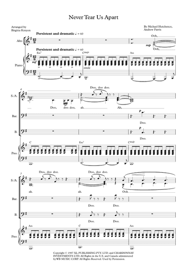 Never Tear Us Apart (arr. Birgitta Kenyon)