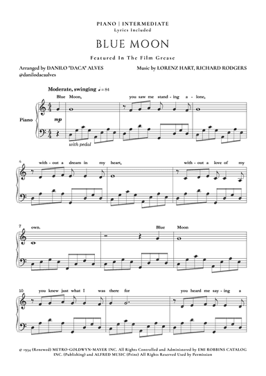 Blue Moon (arr. Danilo "Daca" Alves)