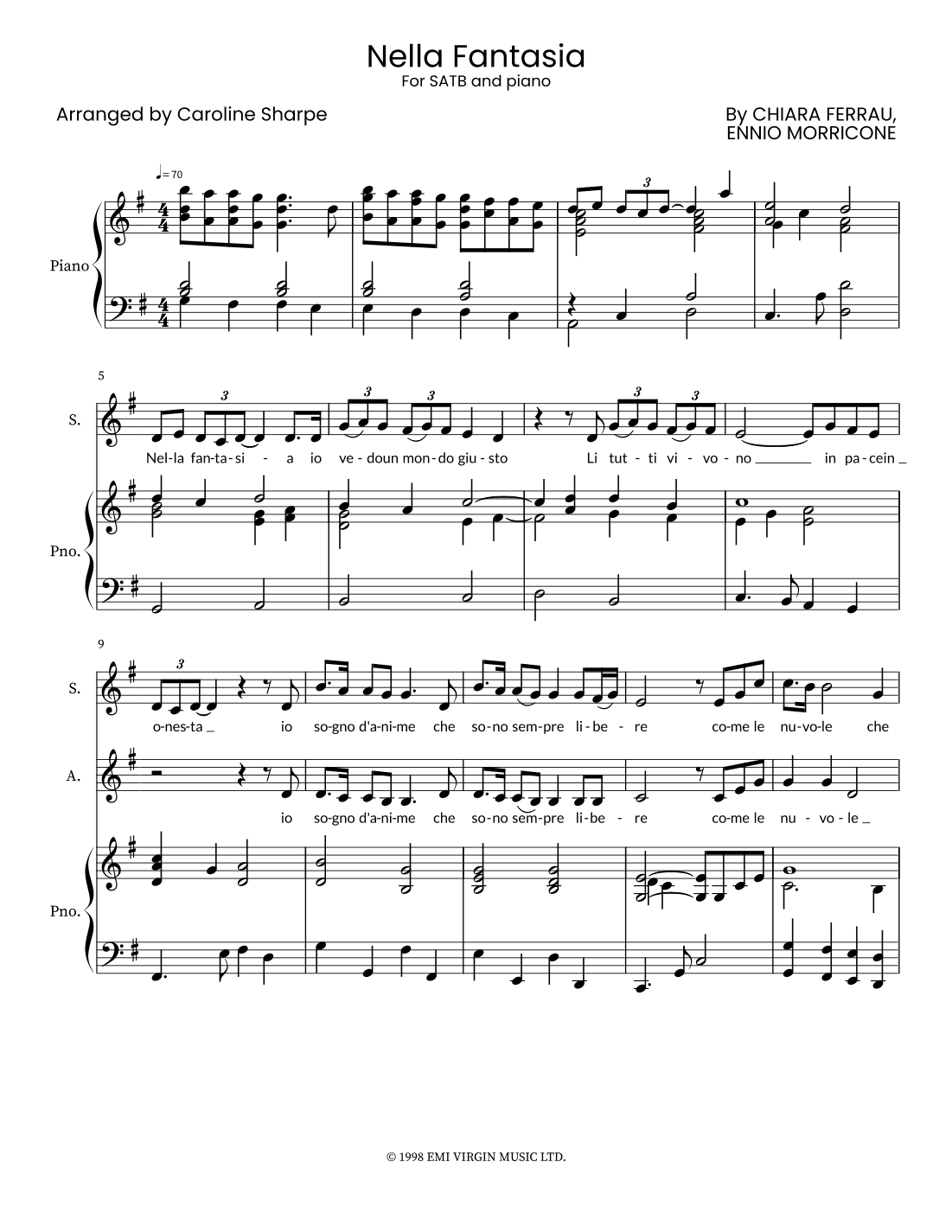 Nella Fantasia (arr. Caroline Sharpe)