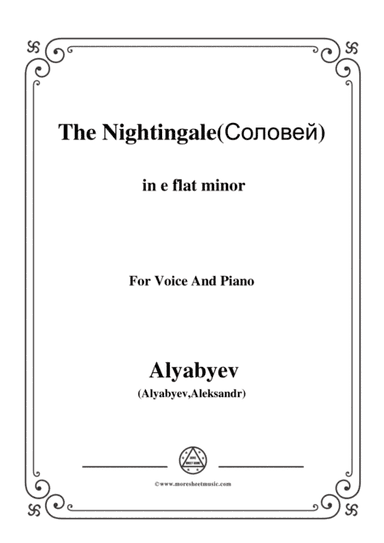 Alyabyev-The Nightingale(Соловей) in e flat minor, for Voice and Piano (arr. MSM)