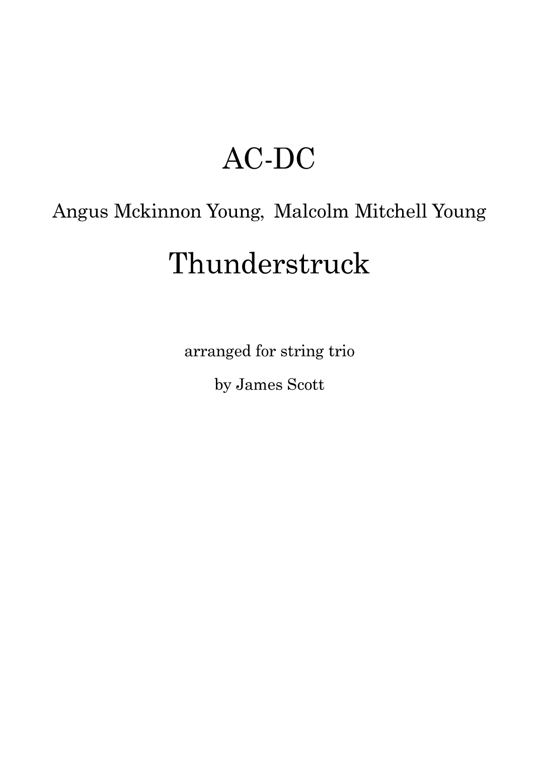 Thunderstruck (arr. James Scott)