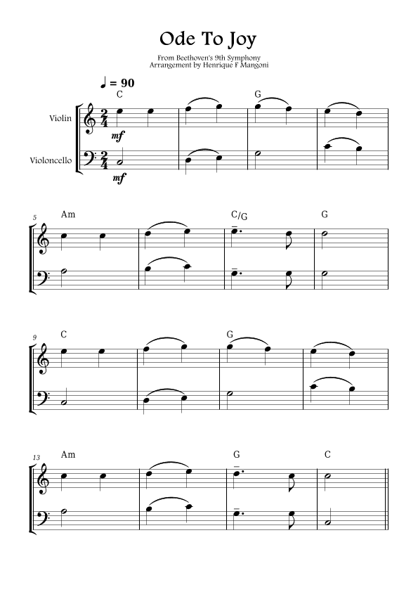Ode To Joy (arr. Henrique F Mangoni)