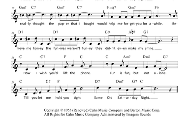 Same Old Saturday Night (arr. Paul Hemmer)