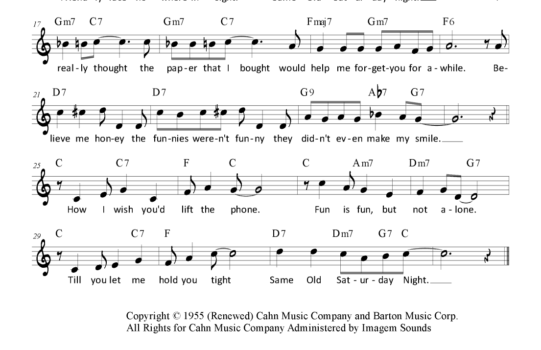 Same Old Saturday Night (arr. Paul Hemmer)