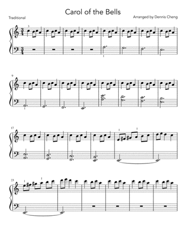 Ukrainian Bell Carol - Easy Piano (arr. Dennis Cheng)