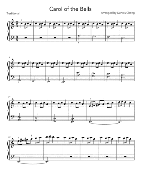 Ukrainian Bell Carol - Easy Piano (arr. Dennis Cheng)