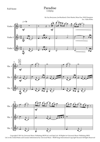 Paradise (arr. Fabio Britto)