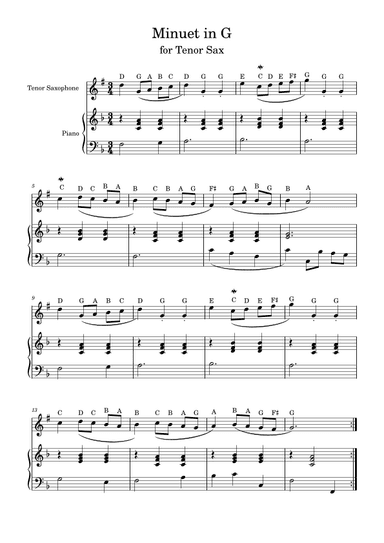 Minuet in G (arr. Johnson Lee)