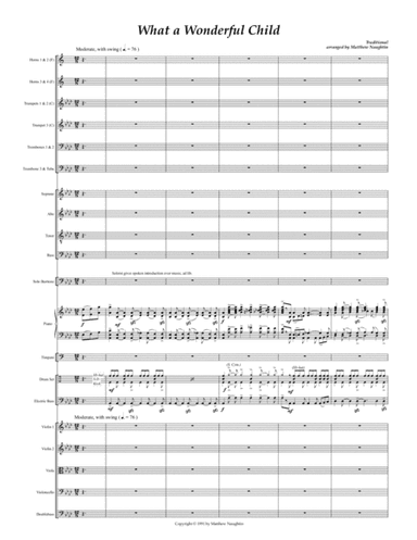 Jesus, Oh, What a Wonderful Child (Baritone, Choir and Orchestra) (arr. Matthew Naughtin)