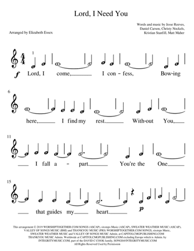 Lord, I Need You (arr. Elizabeth Essex)