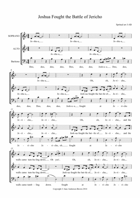Joshua Fought the Battle of Jericho SAB (arr. Jane Anderson-Brown)