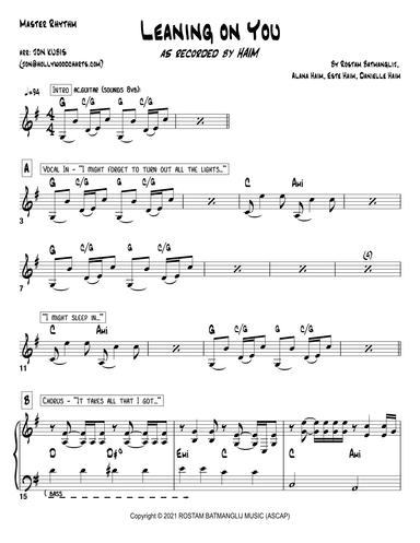 Leaning On You (arr. Jon Kubis)