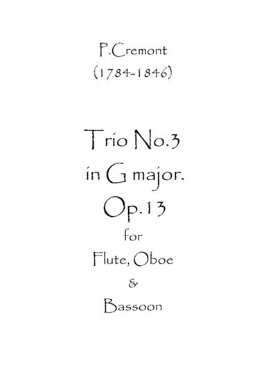 Trio No.3 in G Major Op.13 (arr. Spence Bundy)