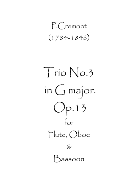 Trio No.3 in G Major Op.13 (arr. Spence Bundy)