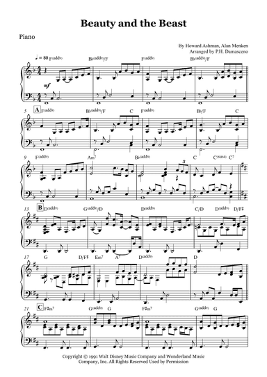 Beauty And The Beast (arr. P.H. Damasceno)