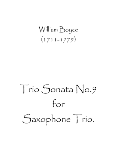 Trio Sonata No.9 (arr. Spence Bundy)