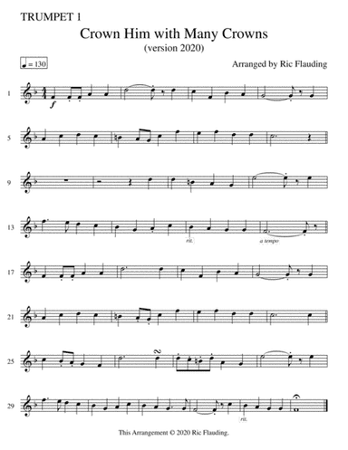 Crown Him With Many Crowns (Brass & Timp) (arr. Ric Flauding)