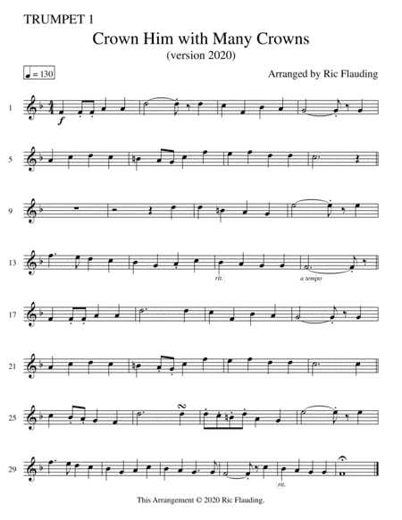 Crown Him With Many Crowns (Brass & Timp) (arr. Ric Flauding)