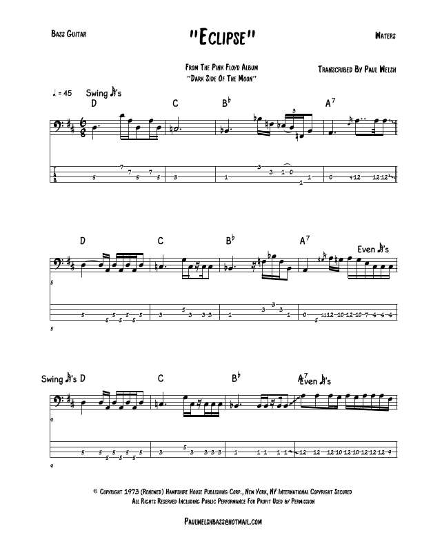 Eclipse (arr. P Welsh)