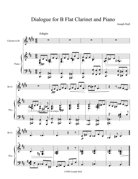 Dialogue for Bb Clarinet and Piano