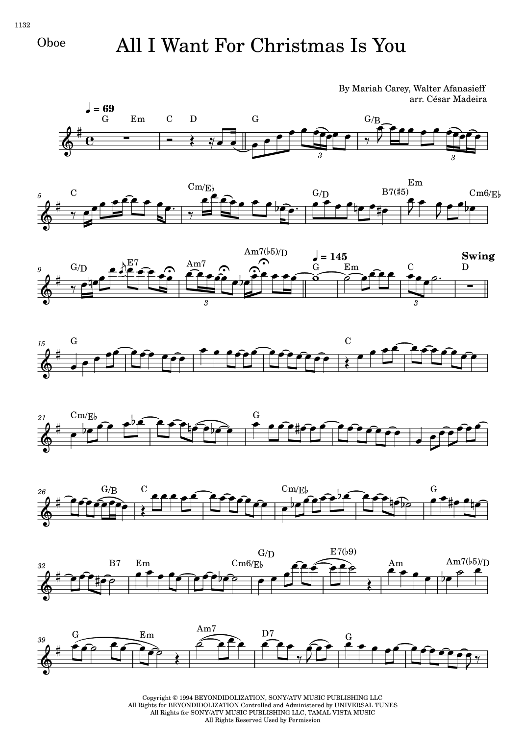 All I Want For Christmas Is You (arr. César Madeira)