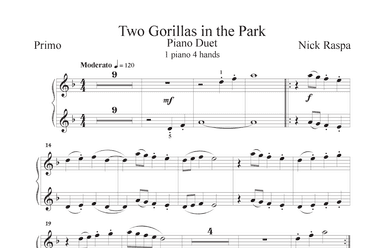 Two Gorillas in the Park (1 piano 4 hands) Primo