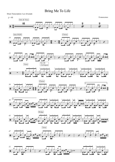 Bring Me To Life (arr. Drum Transcription: Leo Alvarado)