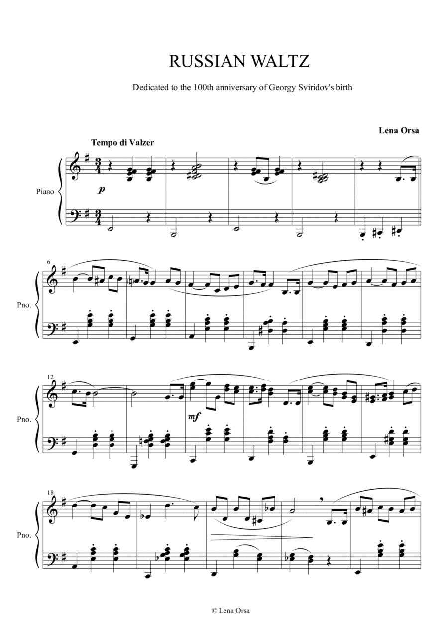 Russian Waltz for piano