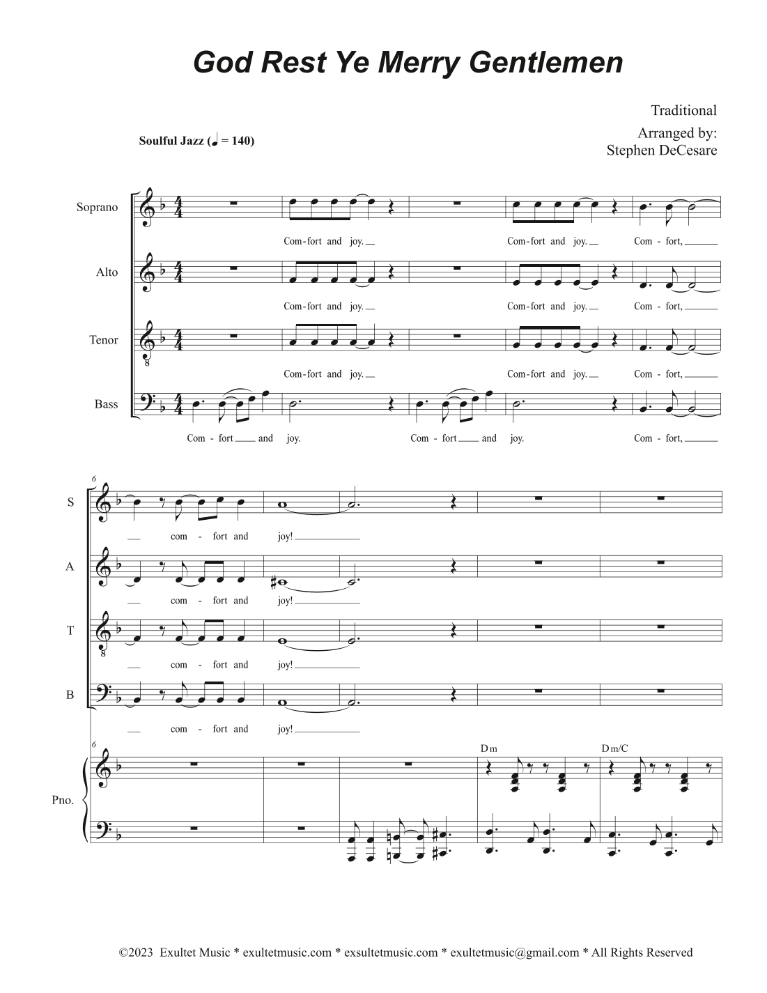 God Rest Ye Merry Gentlemen (SATB) (arr. Stephen DeCesare)