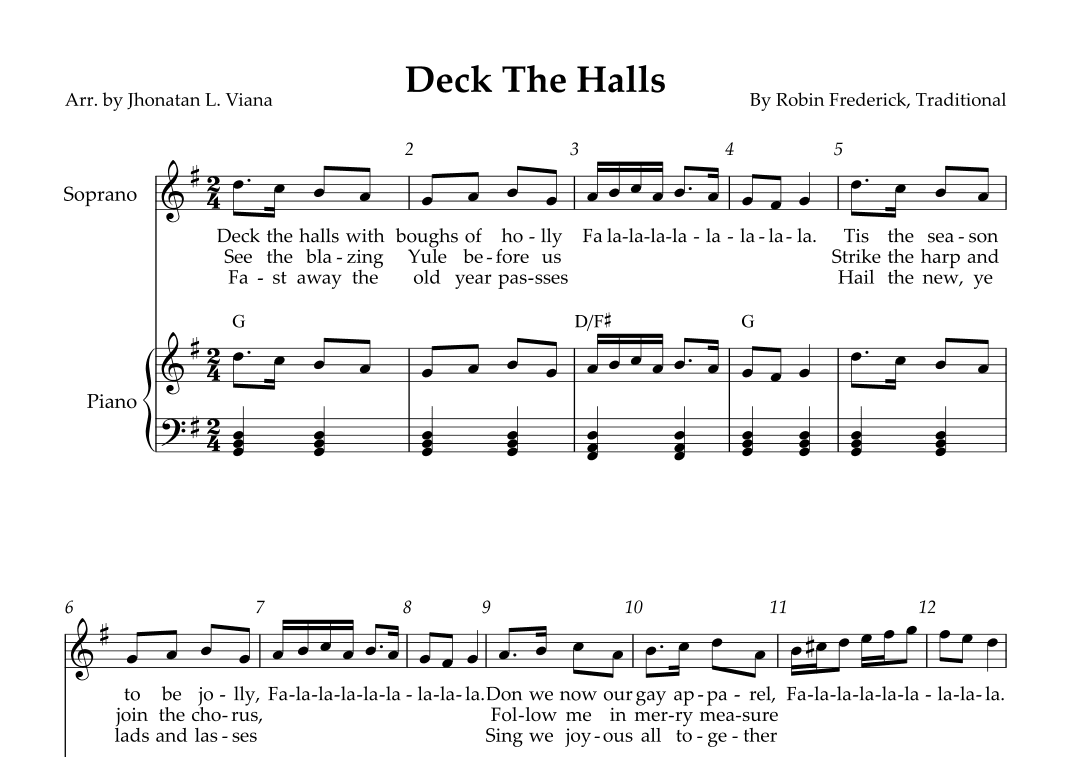 Deck The Halls (arr. Jhonatan Lucio Viana)