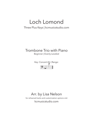 Loch Lomond - Trombone Trio with Piano Accompaniment (arr. Lisa Nelson)