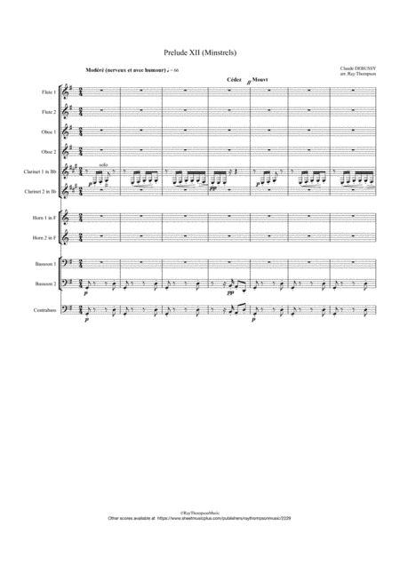 Debussy: Piano Preludes Bk.1 No.12 "Minstrels" - symphonic wind (arr. Ray Thompson)