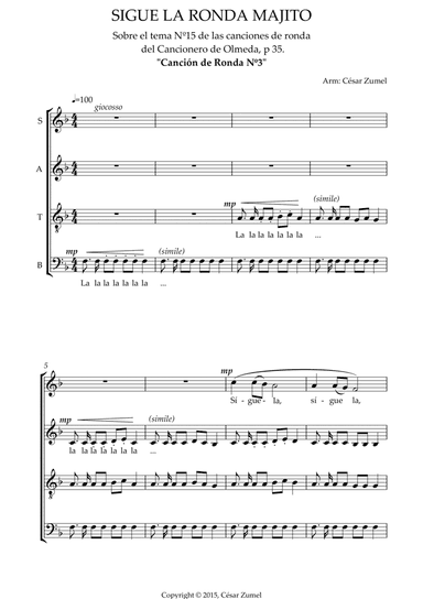 Sigue la ronda. Canción de ronda 3 (arr. César Zumel)