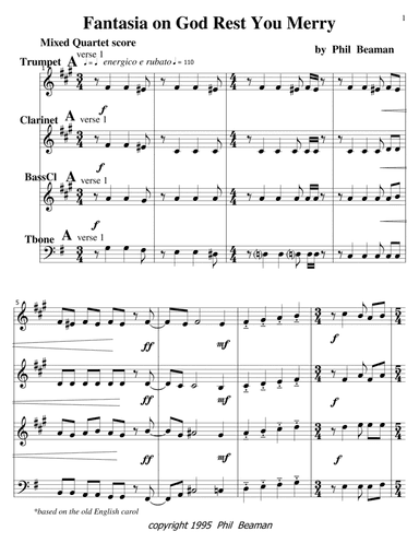 Fantasia on God Rest You Merry - Mixed Quartet 2 (arr. Phil Beaman)