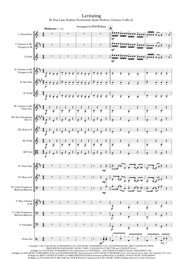 Levitating (arr. Will Wilkins)